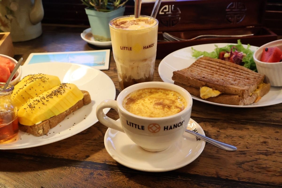 Authentic Hanoi-style egg coffee served hot at Little HaNoi — smooth, frothy, and rich in flavor. A must-try for traditionalists in Saigon